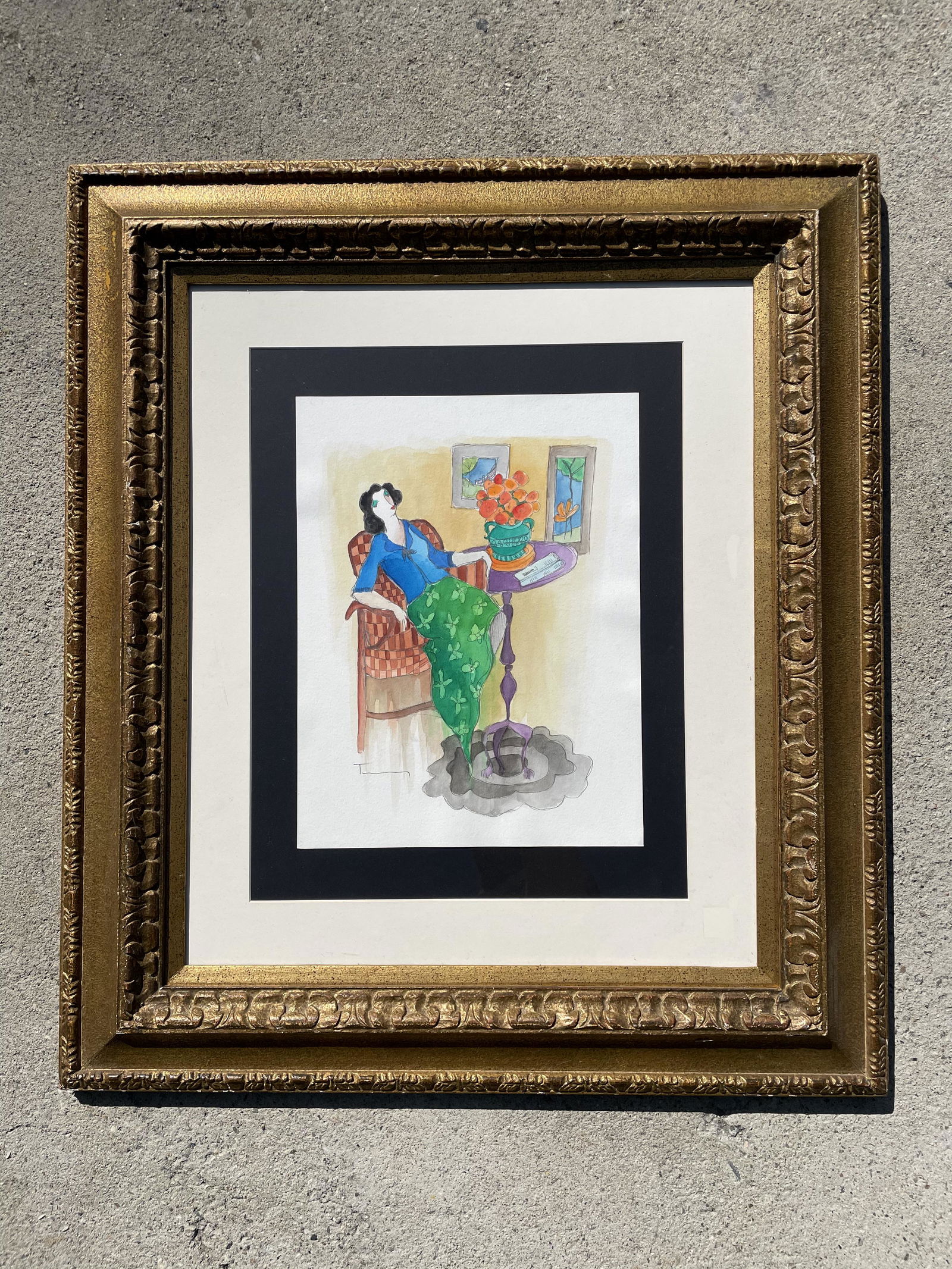 Itzchak Tarkay Framed Watercolor (1 of 11)