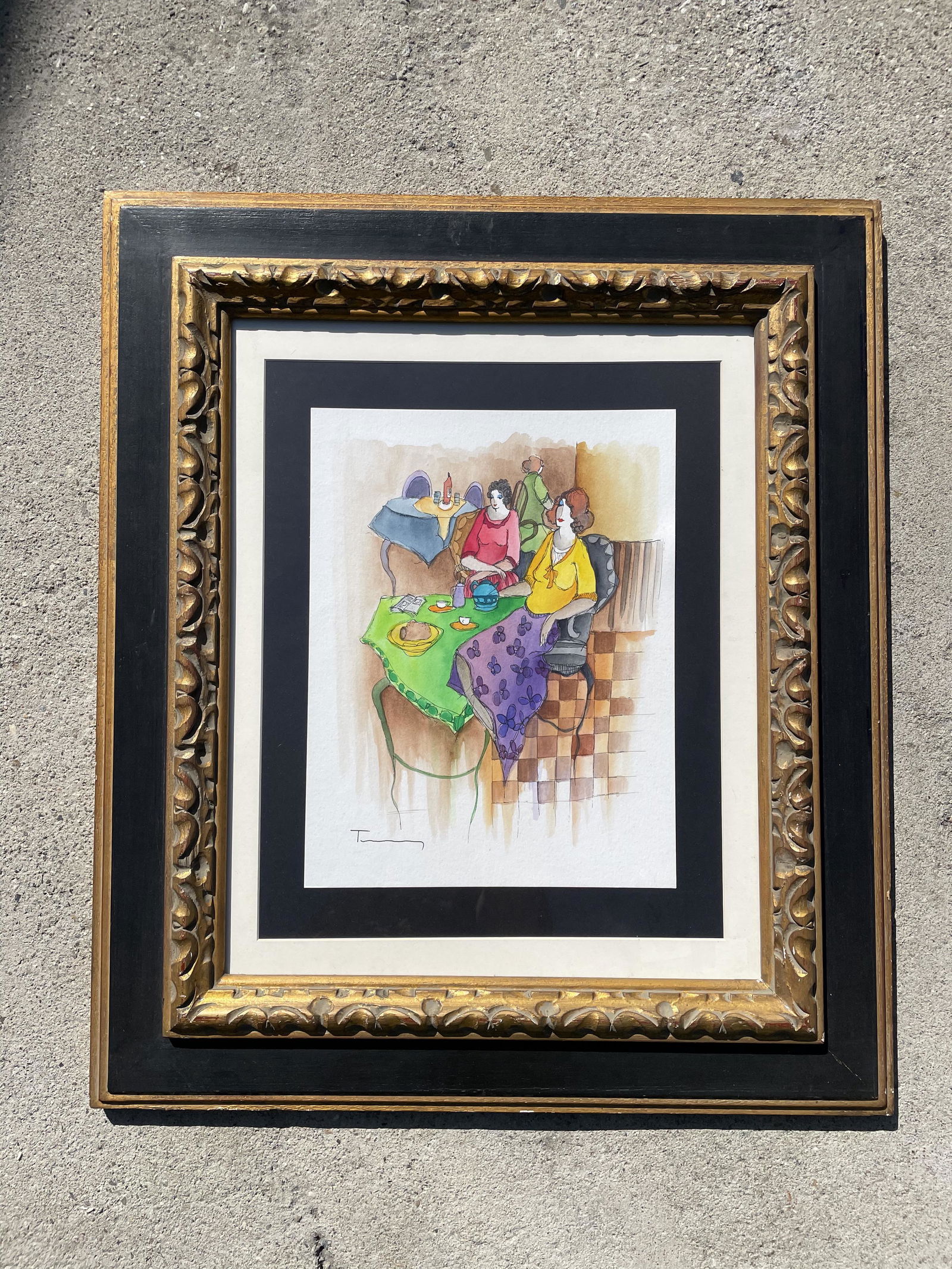 Itzchak Tarkay Framed Watercolor (1 of 10)