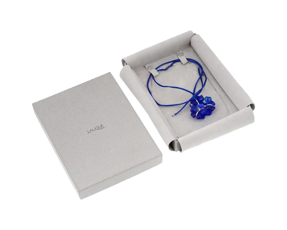 Lalique Paris Fleur De Papillon Blue Necklace Iob (1 of 10)