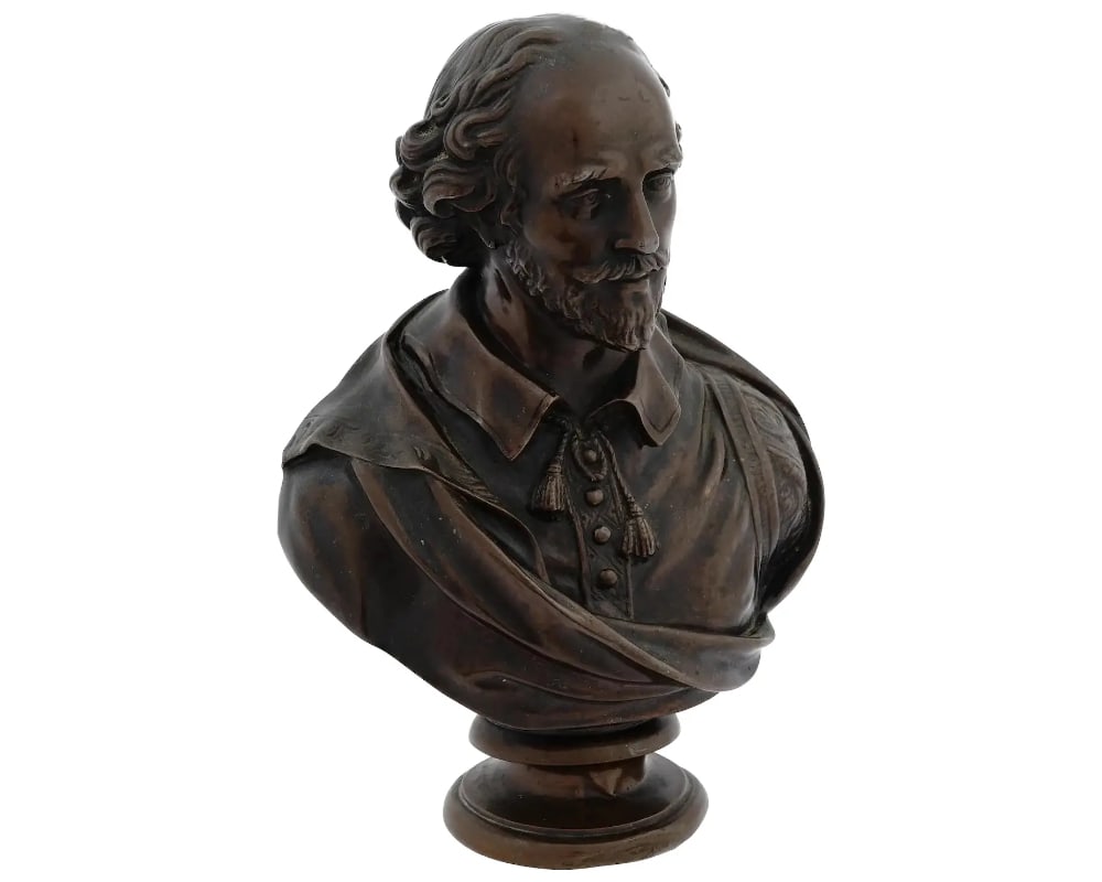 Antique F Barbedienne Bronze Bust Of Shakespeare (1 of 11)