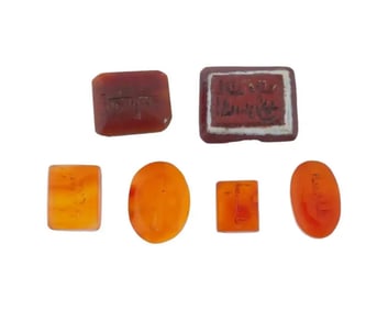 Collection Of Six Ancient Islamic Intaglio Seals