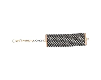 Antique 14K gold and Gunmetal Pocket Watch Chain