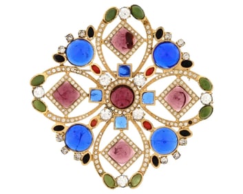 Butler And Wilson Gripoix Brooch Costume Jewelry