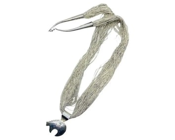 Joe Delgarito Sterling Silver 925 Necklace Multi Strand Liquid Silver Kokopelli
