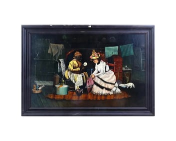 After Harry Roseland African American Oil Painting