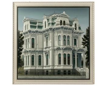 The Governor's Mansion in California Sacramento Acrylic on Canvas Painting, Doug