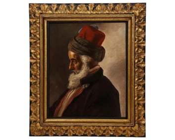 Austrian School, 19th Century, an Orientalist Portrait of a Turkish Sultan