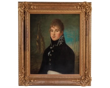 French School, 19th Century a Fine Quality Portrait of "A Young Officer"