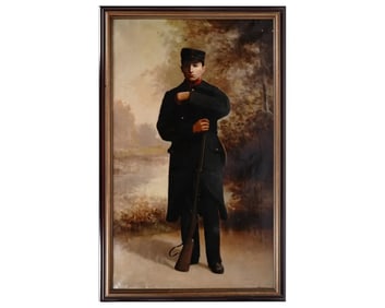 Jean Hanssens Oil Painting of a Belgian Soldier, 1916