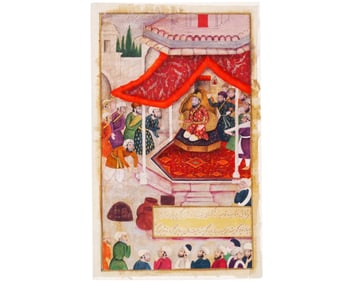 Antique Islamic Miniature Painting On Paper C 1800