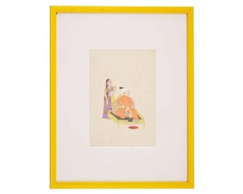 Antique 19 C Indian Miniature Painting Framed