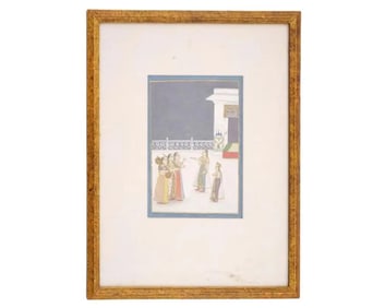 Antique 18Th C Indian Mughal Rajput Miniature Painting