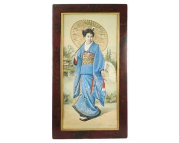 Jirokichi Kasagi Japanese Watercolor On Silk Painting