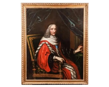 Portrait of Jean-Antoine de Mesmes (Prémier Président), Oil on Canvas Painting C