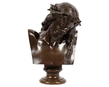 Jean-Baptiste Auguste Clesinger, French Bronze Bust of Jesus Christ, Barbedienne