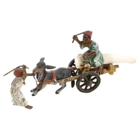 Vienna Bergmann Painted Cast Bronze Figural Group
