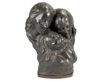 A Monumental Bust Sculpture of the The Holy Family, Child Jesus Christ