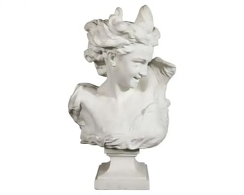 Jean-Baptiste Carpeaux (French, 1827–1875) Marble Bust of "Genie De La Danse"