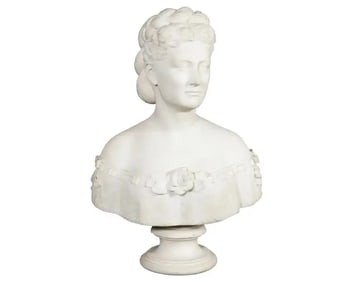 Thomas Ridgeway Gould, a Rare American White Marble Bust of a Woman