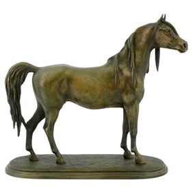 An Exceptional Arabian Horse Bronze Stallion Sculpture, attributed to Christophe