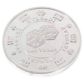 Bvlgari Bulgari Sterling Silver Oversized Casino Paperweight Coin "Vegas"