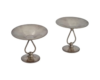Two Vintage Art Deco Sterling Silver Tazzas