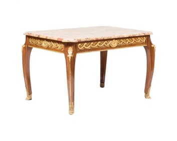 French Louis XVI Style Ormolu-Mounted Mahogany Coffee Table, C. 1880