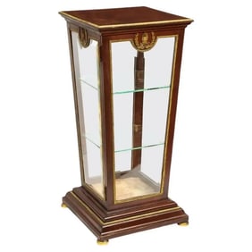 French Empire Ormolu-Mounted Vitrine Cabinet Pedestal, Circa 1840