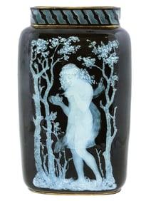 Vintage French Manner Pate Sur Pate Porcelain Vase Minton