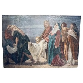 Monumental 19th Century Italian Micro Mosaic Mosaic Mural Entombment of Jesus