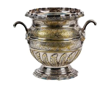 French Silvered Bronze "Islamic" Wine Cooler Vase, circa 1880