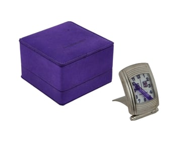 Mauboussin Fouga Stainless Steel Travel Clock IOB