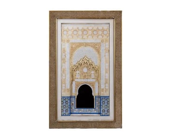 A Large Spanish Alhambra Architectural Model Plaque