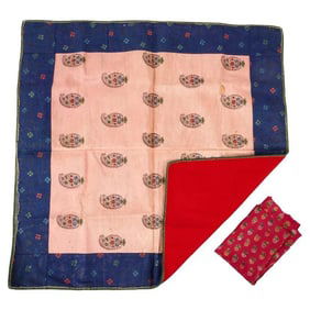 18Th C Antique Hand Woven Textiles W Floral Pattern