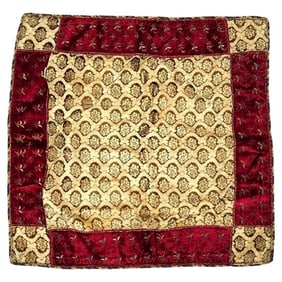 18Th C Antique Persian Velvet Textile W Floral Pattern