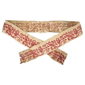 18Th Century Greek Embroidered Textile Fragment