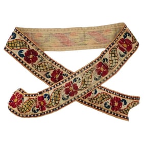 17Th Century European Embroidered Textile Fragment