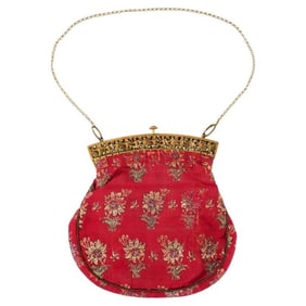 18Th C Antique Persian Safavid Textile Hand Bag