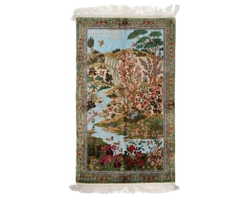 Persian Silk Carpet by Artist Abolfazl Rajabian