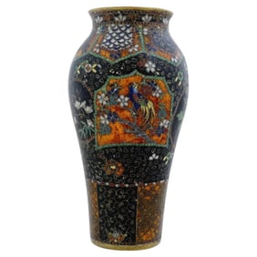 Antique Japanese Meiji Period Cloisonne Enamel Vase