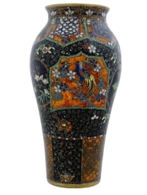 Antique Early Meiji Japanese Cloisonne Enamel Translucent Vase