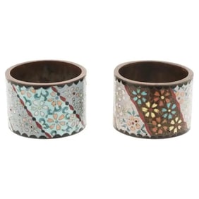 Japanese Meiji Era Cloisonne Enamel Napkin Rings