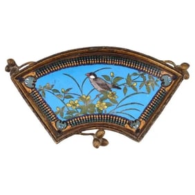 Antique Japanese Cloisonné Meiji Tray in Ormolu Mounting by Alphonse Giroux