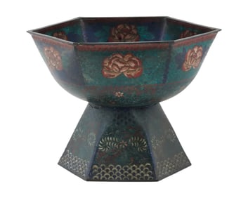 Antique Japanese Meiji Cloisonne Enamel Tazza Bowl