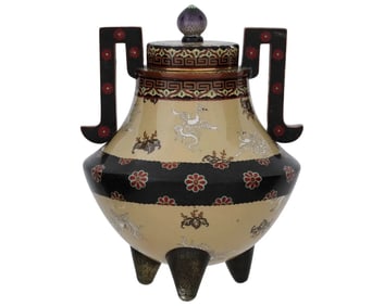 Rare Large Meiji Period Japanese Cloisonne Censer