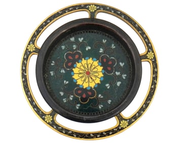 Antique Meiji Japanese Cloisonne Enamel Hikite Door Handle