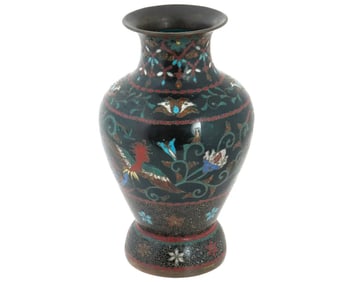 Antique Early Meiji Japanese Cloisonne Vase in the Style of Namikawa
