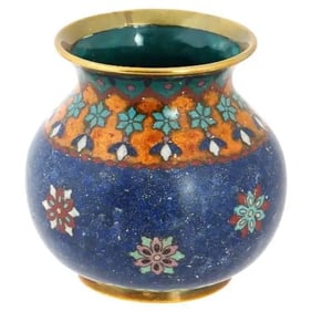 Antique Early Meiji Japanese Cloisonne Vase in the Style of Namikawa