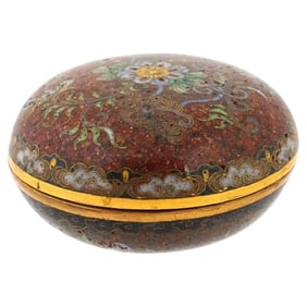 Antique Early Meiji Japanese Cloisonne Goldstone Enamel Trinket Box KOGO Attribu