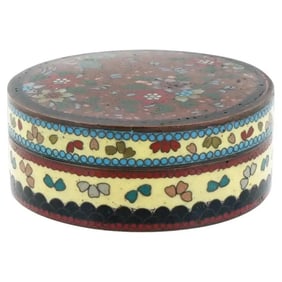 Antique Japanese Meiji Cloisonne Enamel Kogo Box